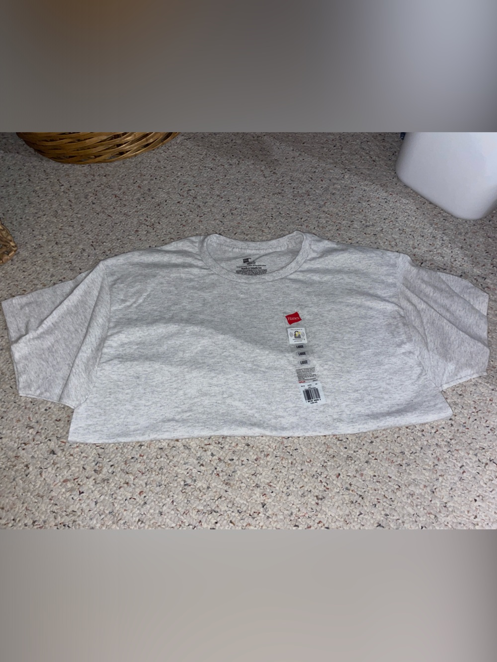Hanes Men's Heather Light Gray Crewneck Tee